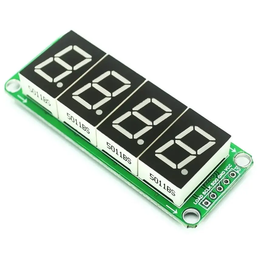 4-Digit 7 Segment Display, 74HC595 Static Drive Module, 0.56" Red LED, Serial Interface