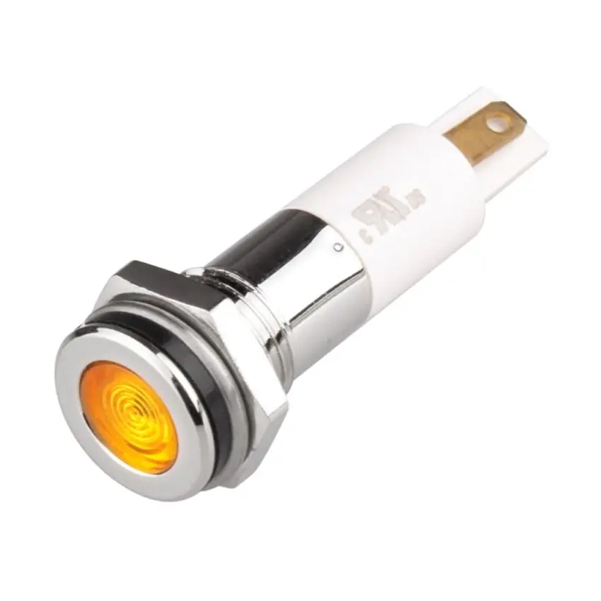 Indicator 10mm Yellow 12V, LED Signal Lamp, High Brightness