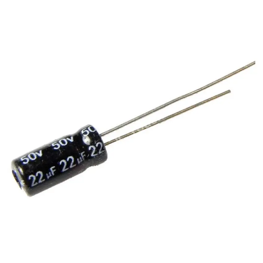 22uF 50V Electrolytic Capacitor, Radial Lead