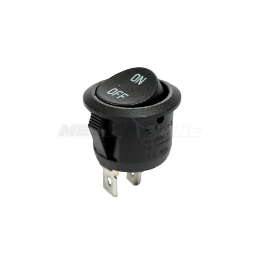KCD1 Round Rocker Switch 6A 250V AC , 10A 125V AC, 2 Pin 2 Position ON/Off Power Switch SPST Black