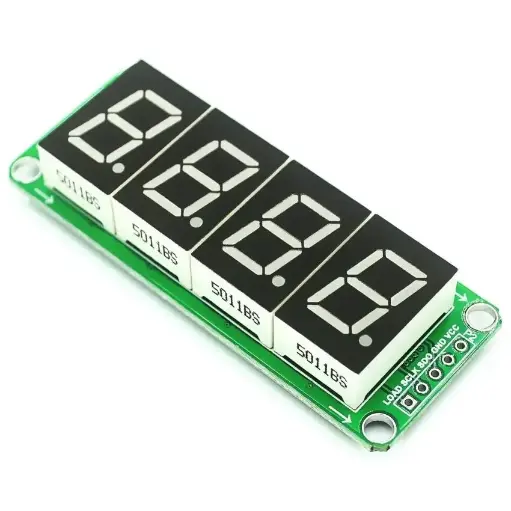 4-Digit 7 Segment Display, 74HC595 Static Drive Module, 0.56" Red LED, Serial Interface
