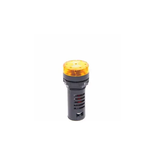 AD16-16SM, 12V Yellow Signal Lamp with Buzzer, Panel Mount Indicator