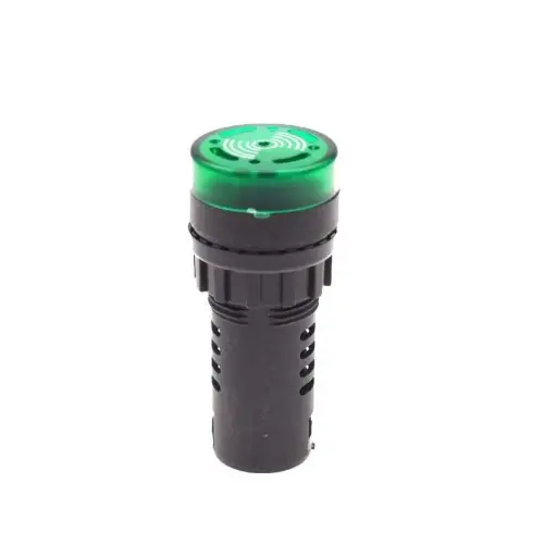 Green LED Indicator AD16-16SM 12V with buzzer- Industrial Electrical Indicator Lights