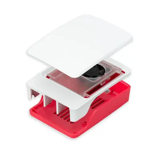 [6J-QRIC-UDNH] Raspberry Pi 5 Case Red/White 