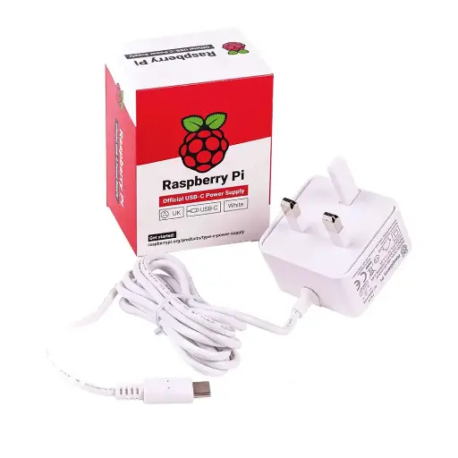 Official Raspberry Pi 4 USB to Type-C Power Supply Adapter, UK Plug