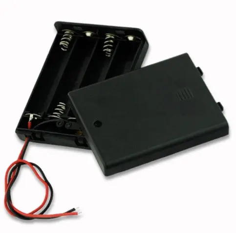 4xAA Battery Holder (with Cover and Power Switch)