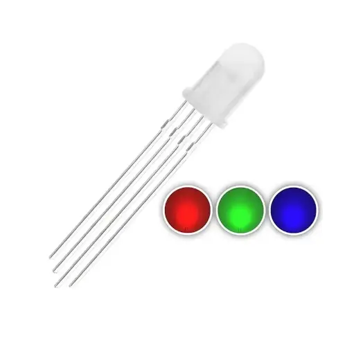 5mm RGB LED Common Cathode 4-Pin Tri-Color Emitting Diodes
