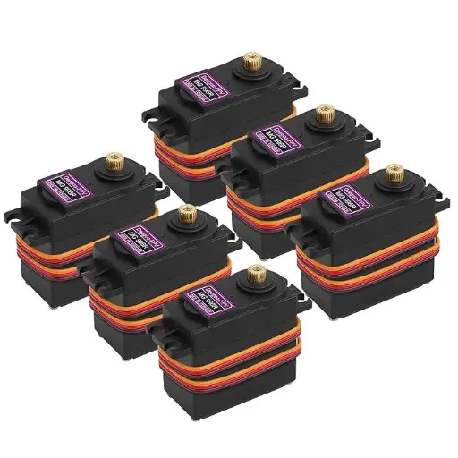 ETMall MG996R Torque Digital High Speed Metal Gear Servo Motor Compatible with Arduino Raspberry Pi Projects (6 Pieces)