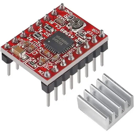 [H0-3344-73IJ] A4988 Motor Driver: Professional Stepper Motor Driver Module for Precise Control, Ideal for 3D Printers, CNC Machines, and Robotics Projects