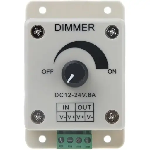 Dimmer LED Controller, Knob-Operated, DC12 to 24V, 0.8A