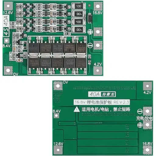 BMS 4S 40A Lion Lithium Battery 18650 Charger Port