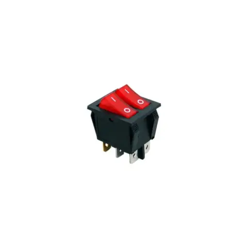 [82-ZDE9-DS4M] KCD8,Red Rocker Switch,ON-OFF, 15A, 250VAC